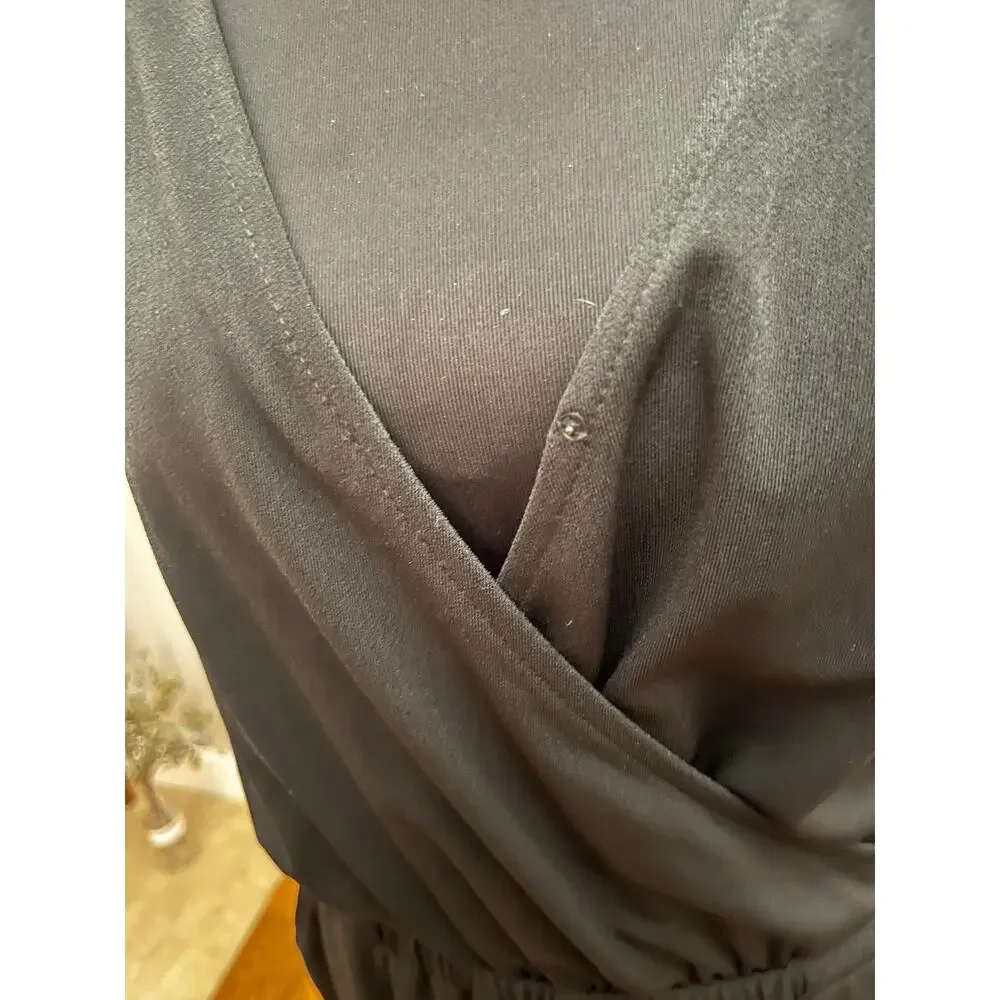 A New‎ Day Black Sleeveless Wrap Jumpsuit Size Small